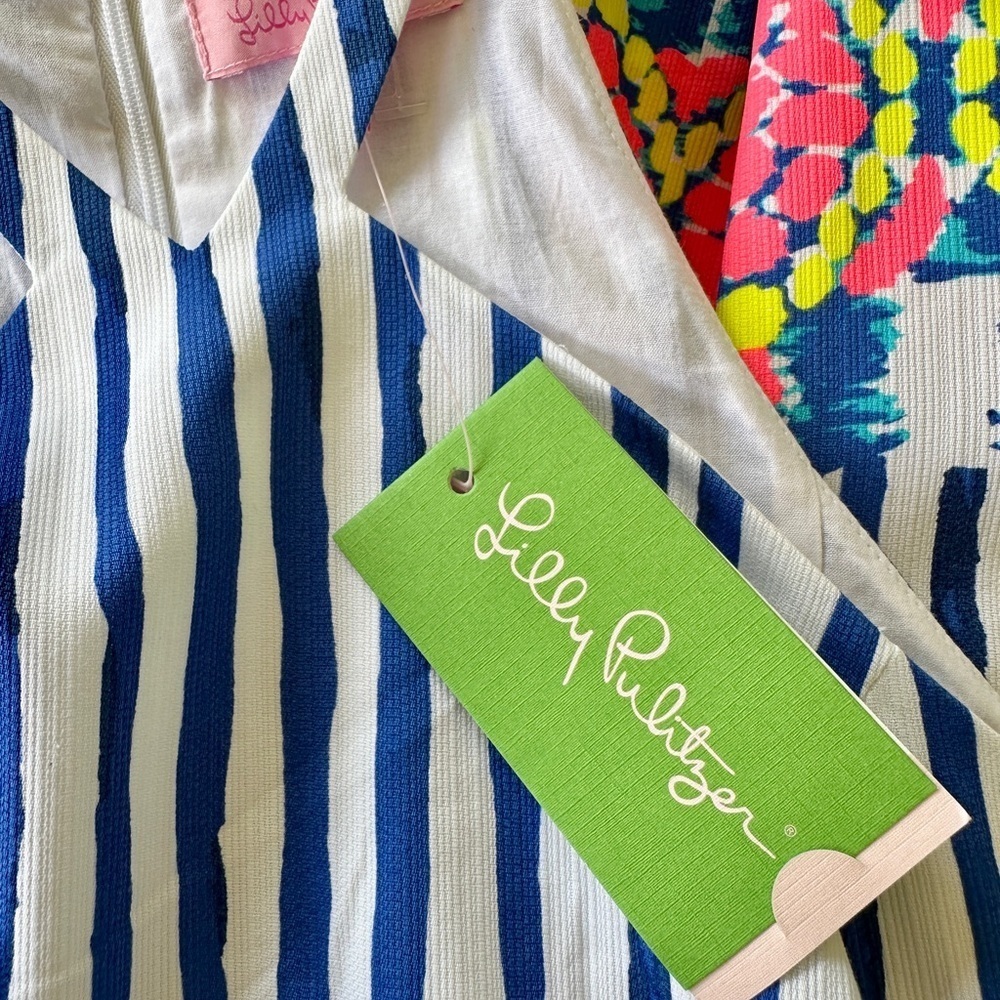 LILLY PULITZER, NWT, WOMENS, IVEIGH SHIFT DRESS IN BLUE CRUSH, BAY STRIPE.SIZE 0 - Picture 12 of 13